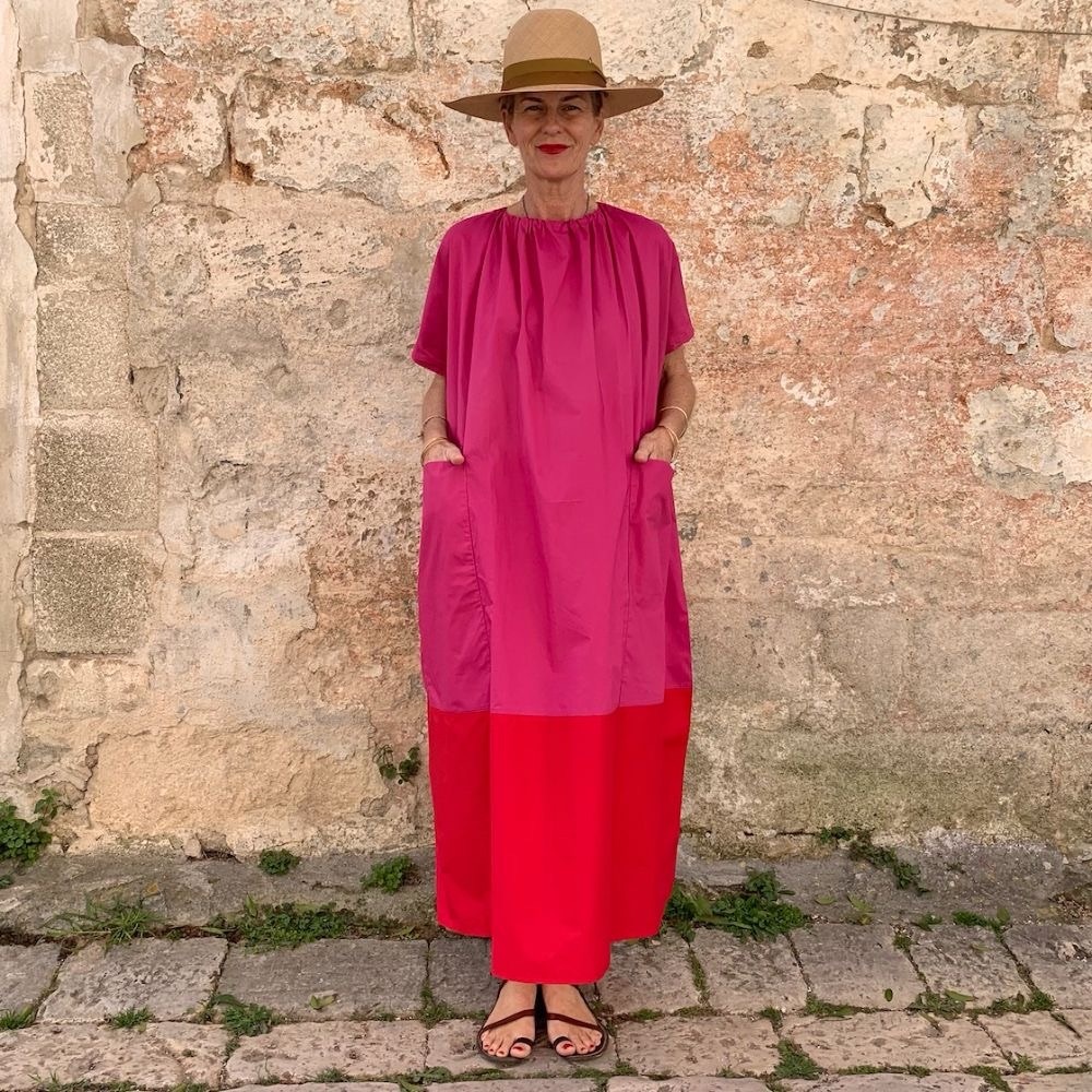 Tulsi Shop Red and Hot Pink Ruby Dress